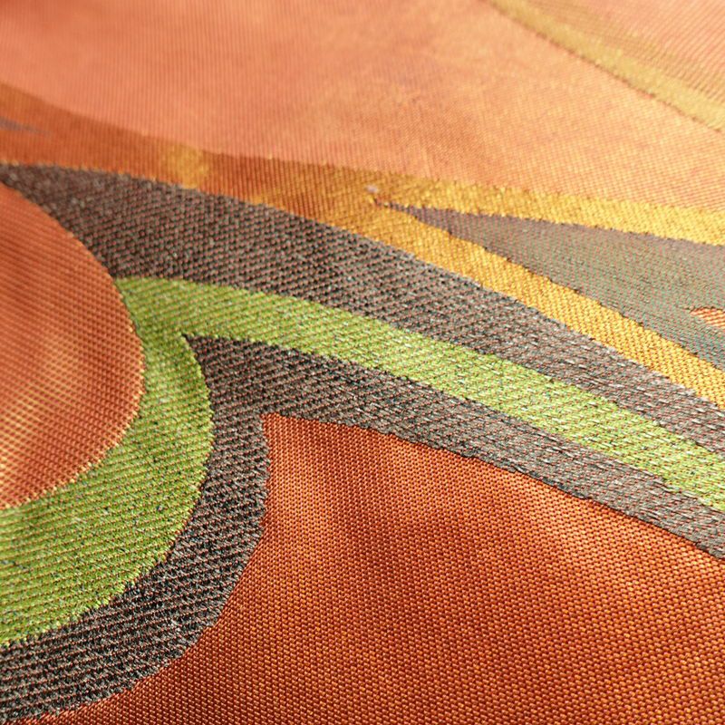 名古屋帯 太鼓柄 正絹 流水・波柄 名古屋仕立て なごや帯 リサイクル帯 帯 引箔 橙_画像5