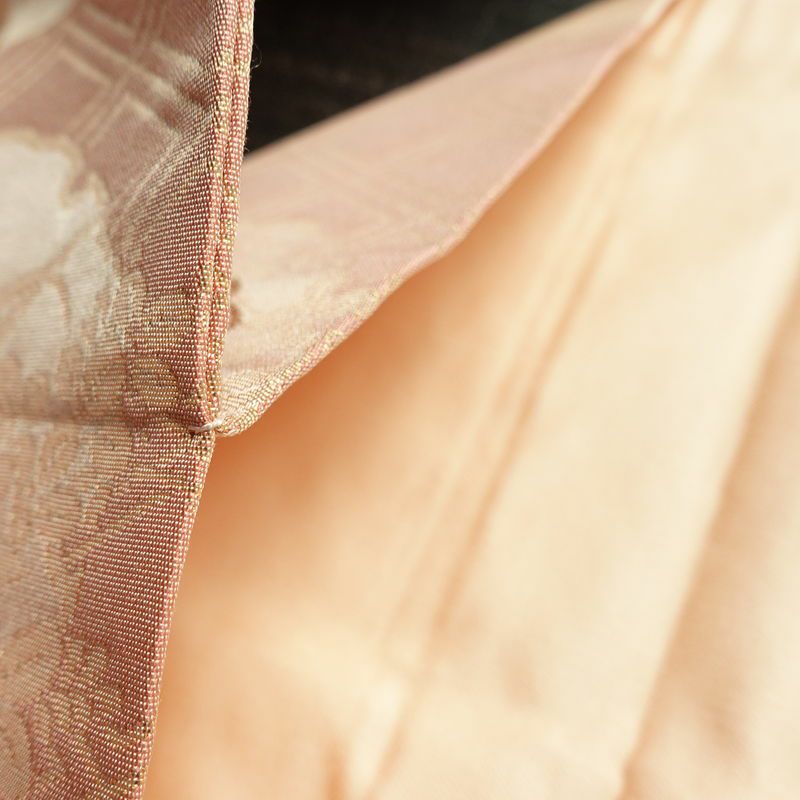 名古屋帯 六通柄 良品 正絹 古典柄 名古屋仕立て なごや帯 リサイクル帯 帯 箔 桜 蝶 ピンク_画像20