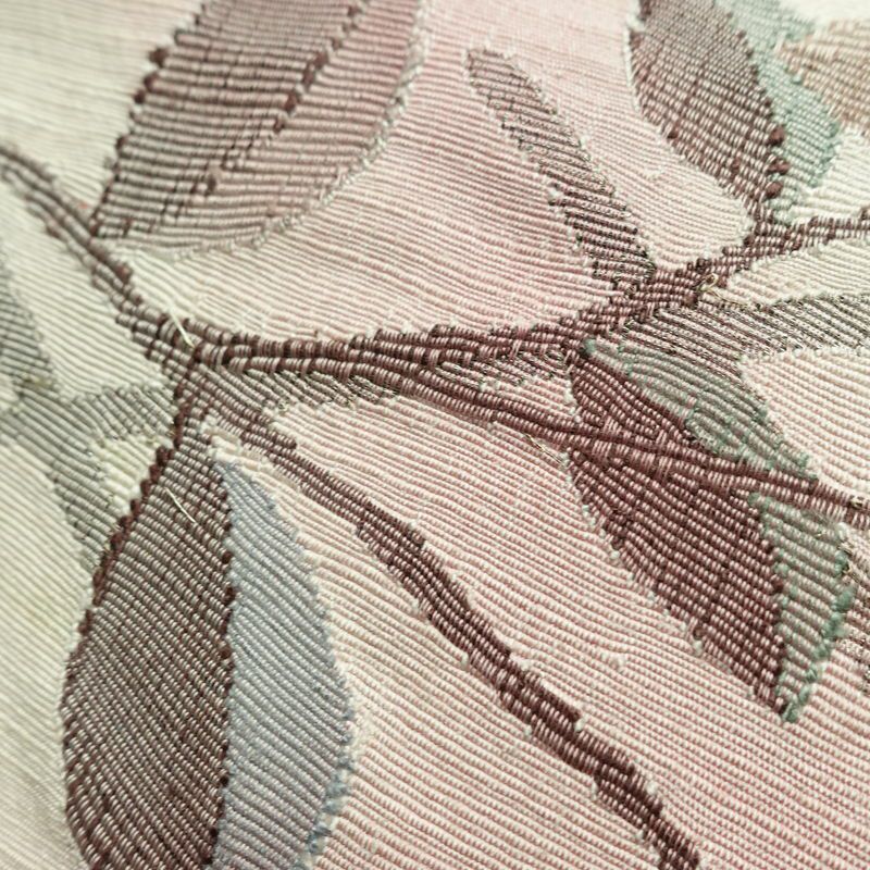 名古屋帯 太鼓柄 正絹 花柄 通し仕立て なごや帯 リサイクル帯 帯 椿 シンプル 多色使い_画像5