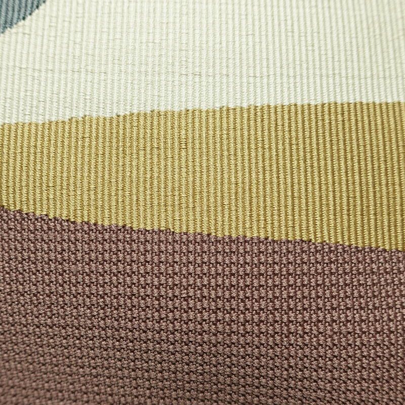 名古屋帯 太鼓柄 良品 正絹 花柄 通し仕立て なごや帯 リサイクル帯 帯 小豆・エンジ_画像4