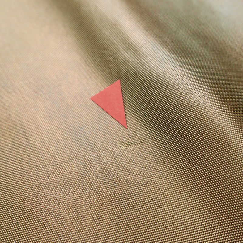 名古屋帯 太鼓柄 正絹 木の葉・植物柄 名古屋仕立て なごや帯 リサイクル帯 帯 芝 ベージュ_画像12