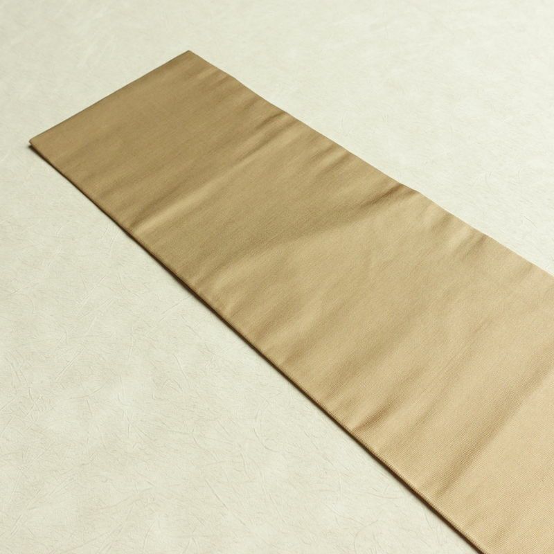 名古屋帯 太鼓柄 正絹 木の葉・植物柄 名古屋仕立て なごや帯 リサイクル帯 帯 芝 ベージュ_画像17