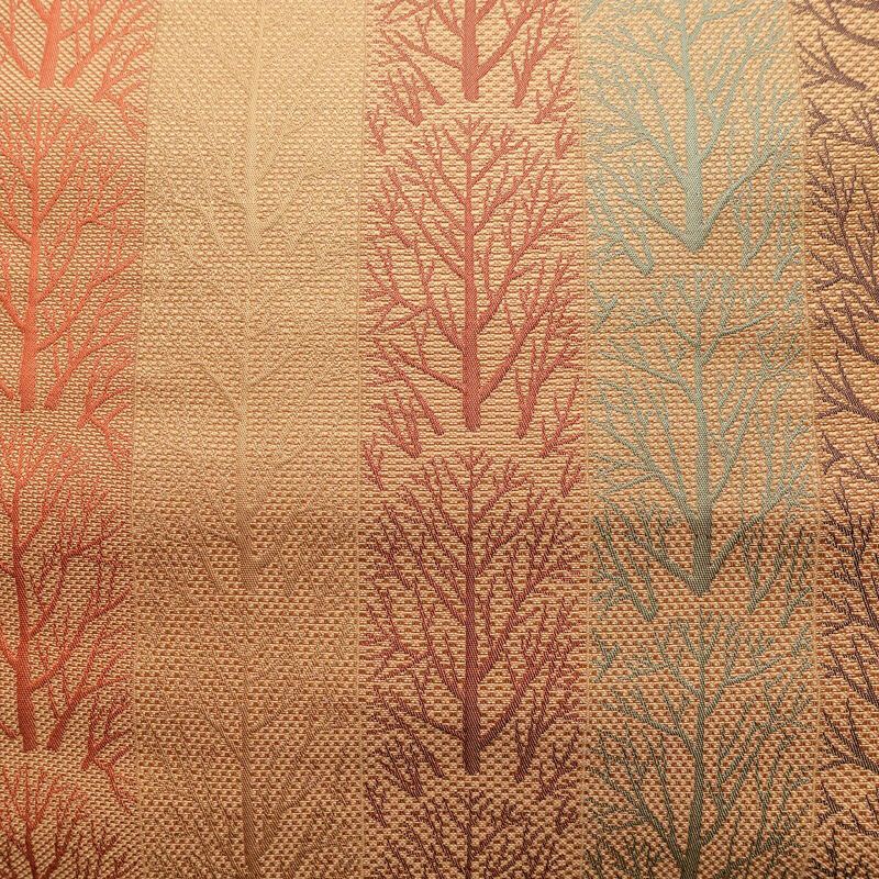 名古屋帯 六通柄 良品 正絹 木の葉・植物柄 松葉仕立て なごや帯 リサイクル帯 帯 橙_画像2