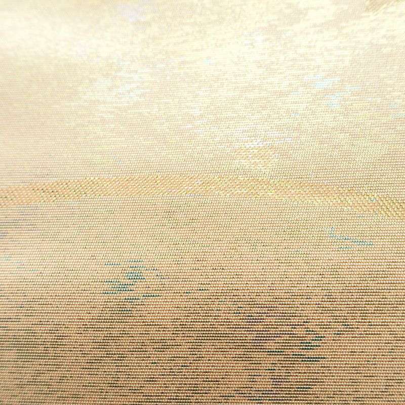 名古屋帯 六通柄 正絹 花柄 名古屋仕立て なごや帯 リサイクル帯 帯 箔 金糸 多色使い_画像6