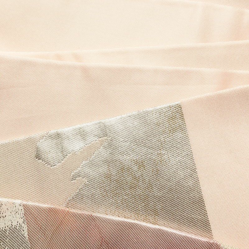 名古屋帯 六通柄 正絹 幾何学柄・抽象柄 名古屋仕立て なごや帯 リサイクル帯 帯 引箔 ピンク_画像18