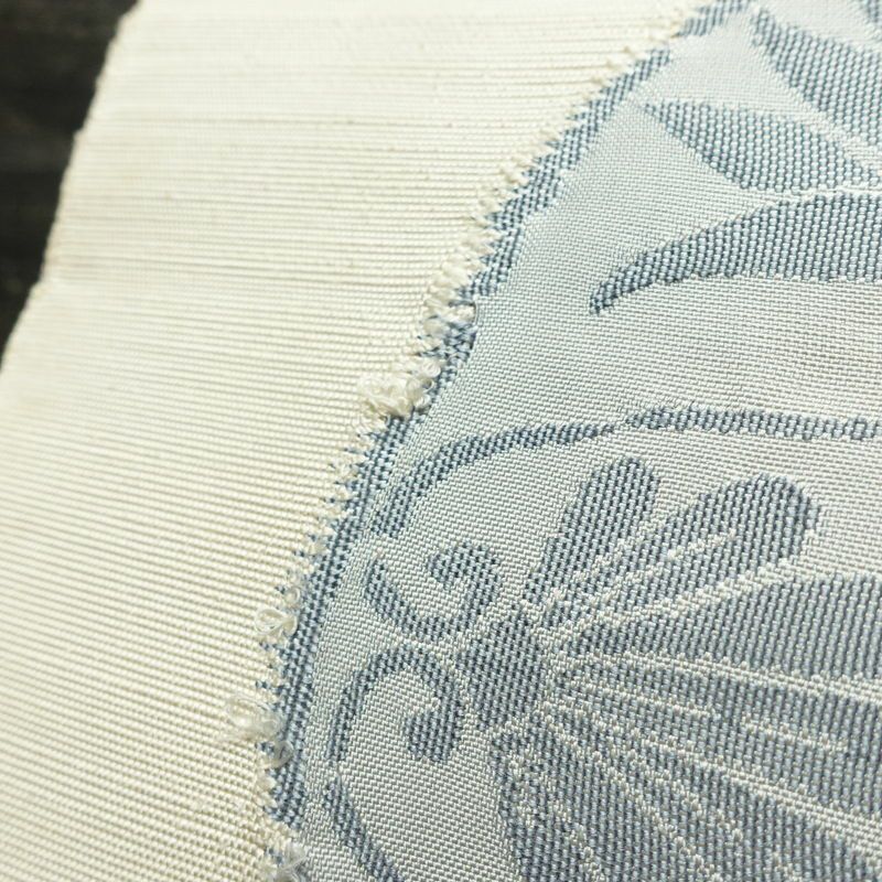 名古屋帯 太鼓柄 正絹 木の葉・植物柄 名古屋仕立て なごや帯 リサイクル帯 帯 モダン 白_画像6