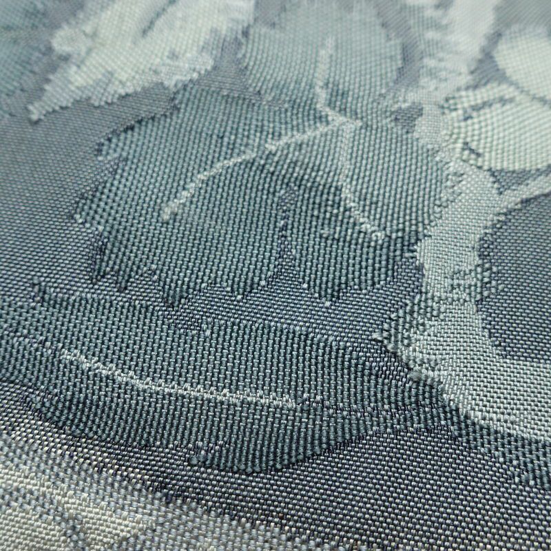 名古屋帯 太鼓柄 正絹 木の葉・植物柄 名古屋仕立て なごや帯 リサイクル帯 帯 モダン 白_画像8