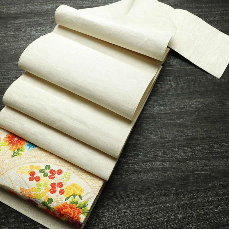 名古屋帯 太鼓柄 正絹 花柄 松葉仕立て なごや帯 リサイクル帯 帯 金・銀_画像20