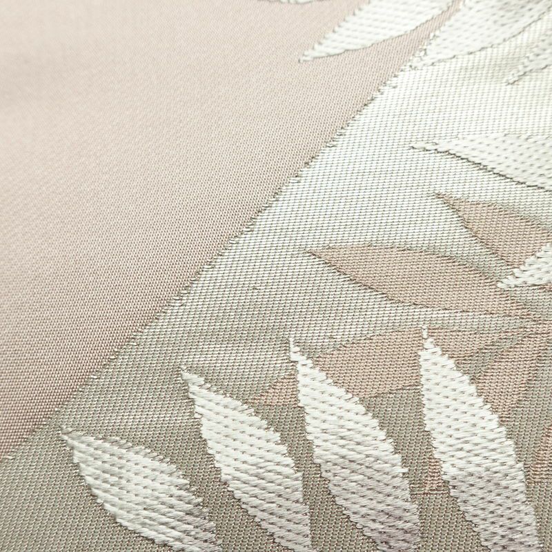 名古屋帯 太鼓柄 正絹 花柄 名古屋仕立て なごや帯 リサイクル帯 帯 引箔 紫・藤色_画像6