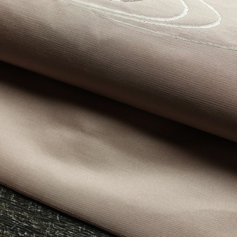 名古屋帯 太鼓柄 正絹 花柄 名古屋仕立て なごや帯 リサイクル帯 帯 引箔 紫・藤色_画像7