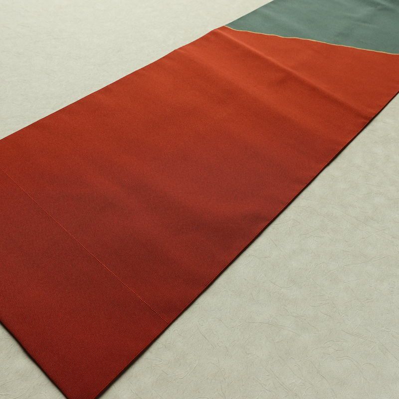 名古屋帯 太鼓柄 良品 正絹 その他の柄 名古屋仕立て なごや帯 リサイクル帯 帯 モダン シンプル 赤・朱_画像10
