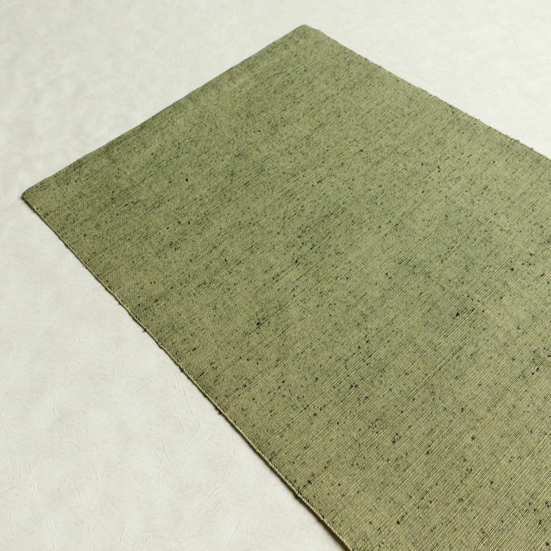 名古屋帯 六通柄 良品 正絹 古典柄 通し仕立て なごや帯 リサイクル帯 帯 緑・うぐいす色_画像16