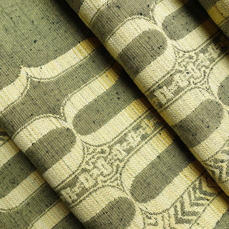 名古屋帯 六通柄 良品 正絹 古典柄 通し仕立て なごや帯 リサイクル帯 帯 緑・うぐいす色_画像18