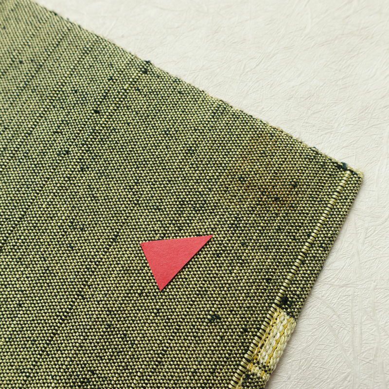 名古屋帯 六通柄 良品 正絹 古典柄 通し仕立て なごや帯 リサイクル帯 帯 緑・うぐいす色_画像20