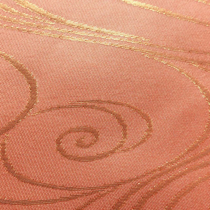 名古屋帯 六通柄 正絹 流水・波柄 名古屋仕立て なごや帯 リサイクル帯 帯 ピンク_画像4