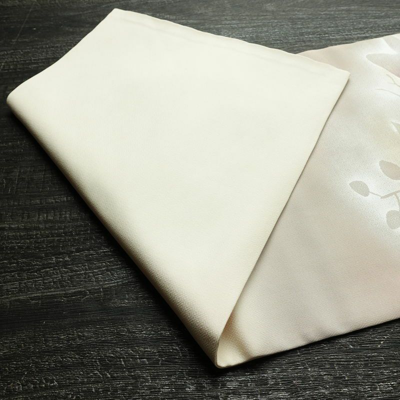 名古屋帯 太鼓柄 落款入り 正絹 花柄 名古屋仕立て なごや帯 リサイクル帯 帯 金彩 紫・藤色_画像13