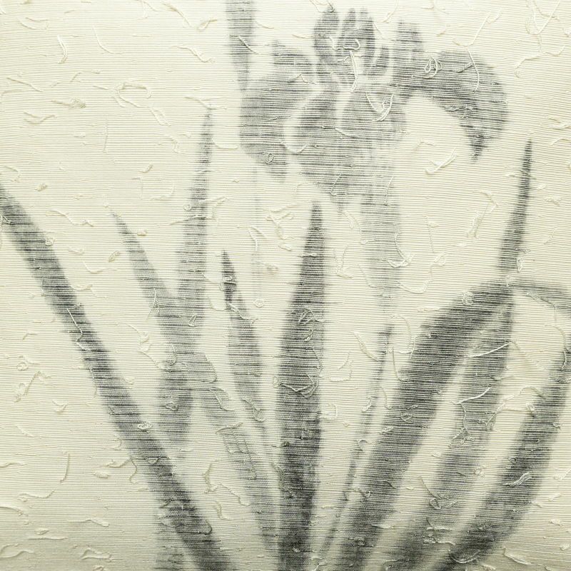 名古屋帯 髭紬 太鼓柄 正絹 木の葉・植物柄 名古屋仕立て なごや帯 リサイクル帯 帯 クリーム_画像2