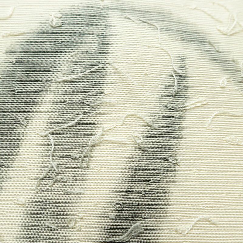 名古屋帯 髭紬 太鼓柄 正絹 木の葉・植物柄 名古屋仕立て なごや帯 リサイクル帯 帯 クリーム_画像5