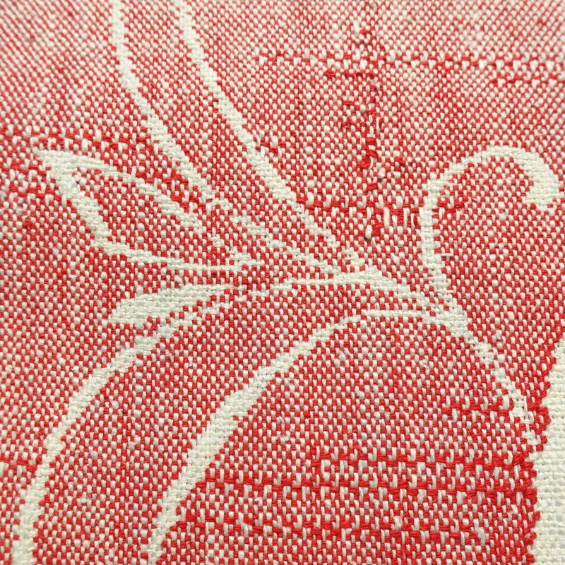 名古屋帯 六通柄 正絹 木の葉・植物柄 名古屋仕立て なごや帯 リサイクル帯 帯 紬地 白_画像4