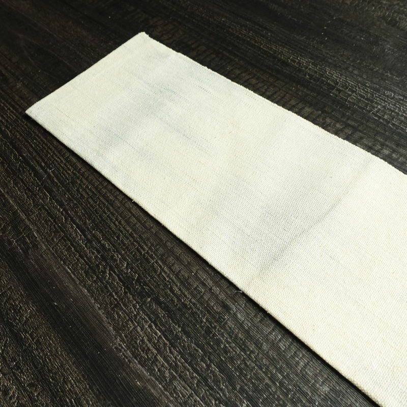 名古屋帯 六通柄 正絹 木の葉・植物柄 名古屋仕立て なごや帯 リサイクル帯 帯 紬地 白_画像15