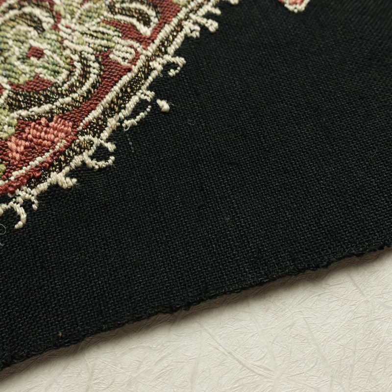 名古屋帯 太鼓柄 正絹 木の葉・植物柄 名古屋仕立て なごや帯 リサイクル帯 帯 シンプル 黒_画像13