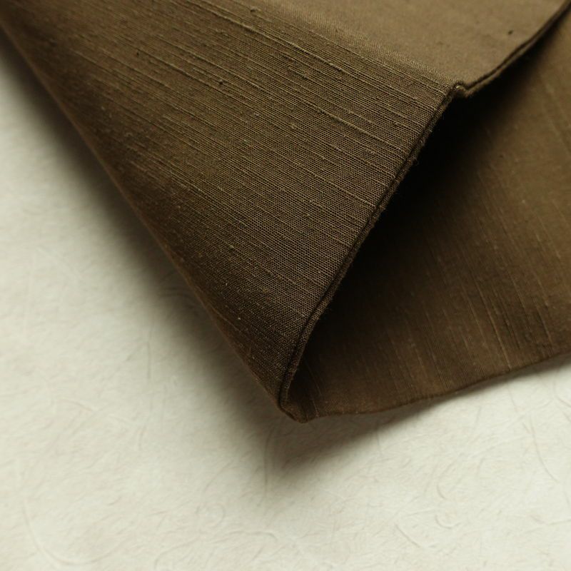 名古屋帯 太鼓柄 良品 正絹 木の葉・植物柄 名古屋仕立て なごや帯 リサイクル帯 帯 柿 モダン シンプル 茶_画像10