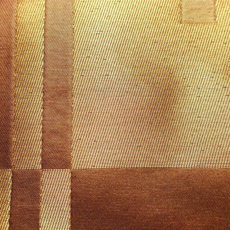 名古屋帯 太鼓柄 良品 正絹 幾何学柄・抽象柄 名古屋仕立て なごや帯 リサイクル帯 帯 引箔 モダン シンプル 茶_画像5