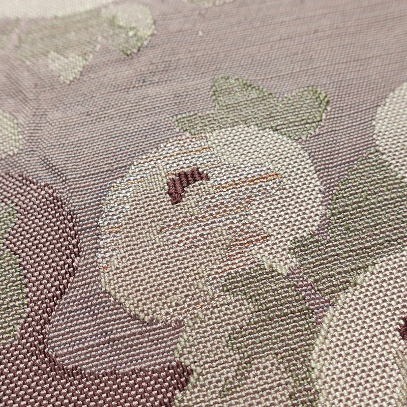 名古屋帯 太鼓柄 正絹 花柄 名古屋仕立て なごや帯 リサイクル帯 帯 紫・藤色_画像5