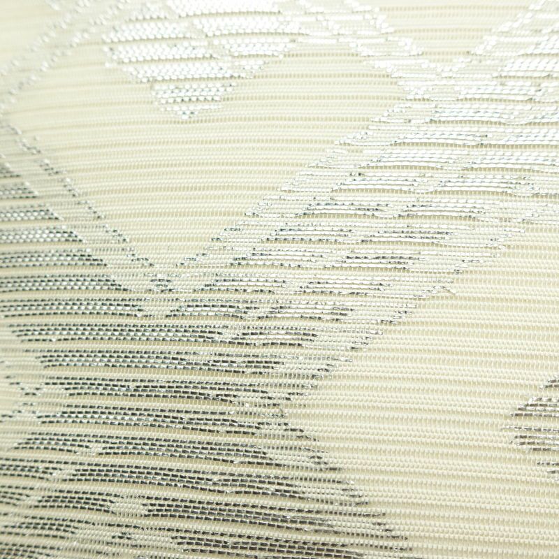 名古屋帯 全通柄 正絹 古典柄 名古屋仕立て なごや帯 リサイクル帯 帯 銀糸 白_画像6