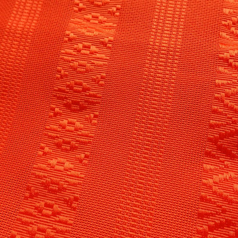 名古屋帯 全通柄 良品 夏用 混紡 縞柄・線柄 松葉仕立て なごや帯 リサイクル帯 帯 橙_画像6