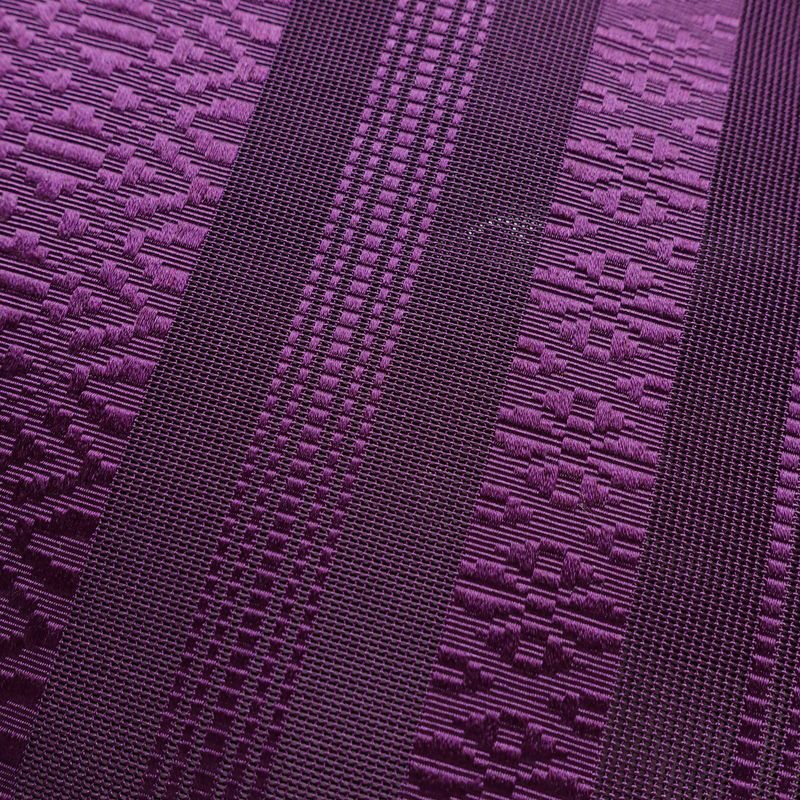 名古屋帯 全通柄 夏用 正絹 縞柄・線柄 名古屋仕立て なごや帯 リサイクル帯 帯 紫・藤色_画像3