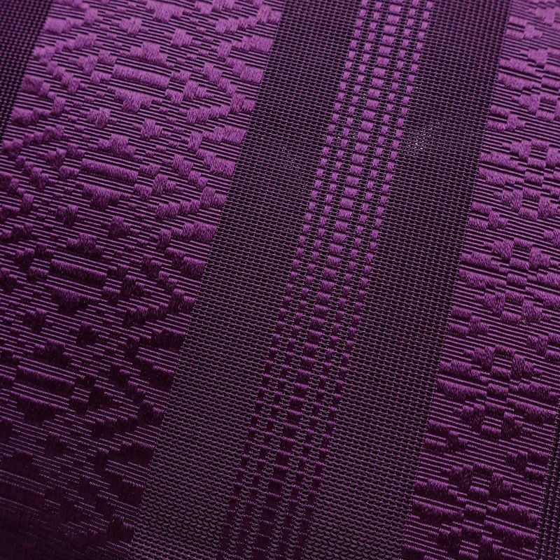 名古屋帯 全通柄 夏用 正絹 縞柄・線柄 名古屋仕立て なごや帯 リサイクル帯 帯 紫・藤色_画像4