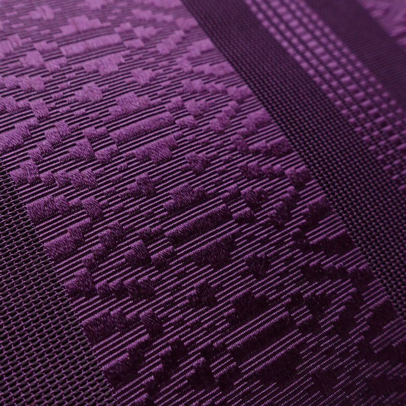 名古屋帯 全通柄 夏用 正絹 縞柄・線柄 名古屋仕立て なごや帯 リサイクル帯 帯 紫・藤色_画像6