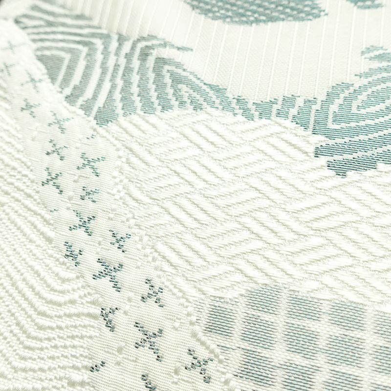 名古屋帯 六通柄 正絹 古典柄 名古屋仕立て なごや帯 リサイクル帯 帯 白_画像6