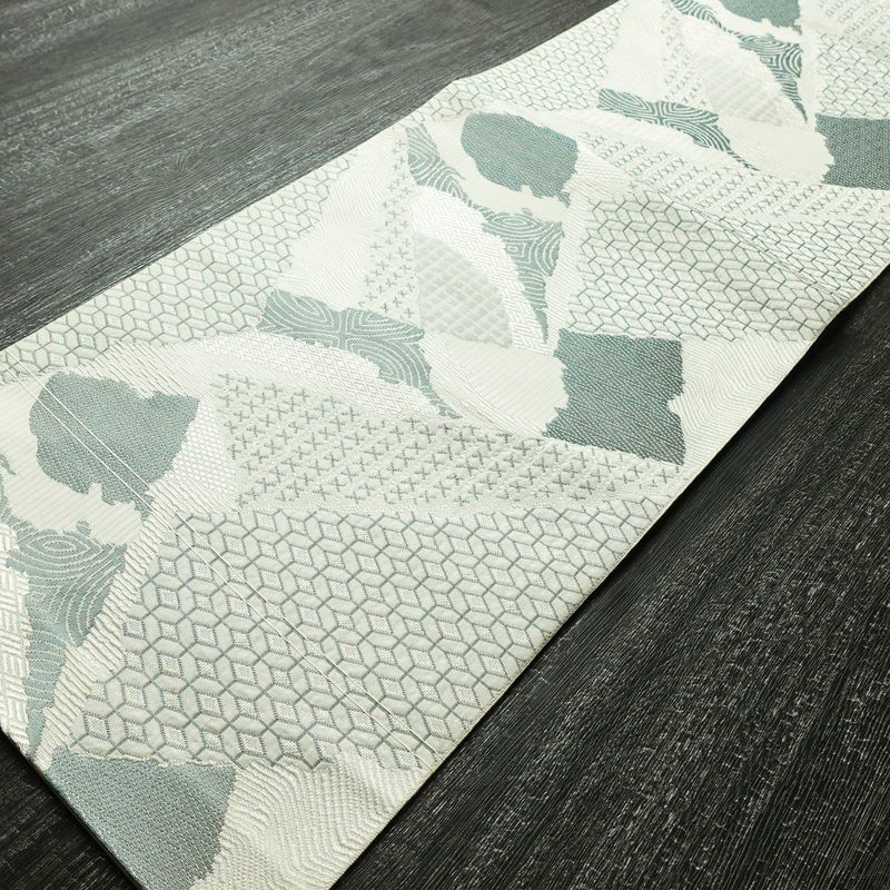 名古屋帯 六通柄 正絹 古典柄 名古屋仕立て なごや帯 リサイクル帯 帯 白_画像8