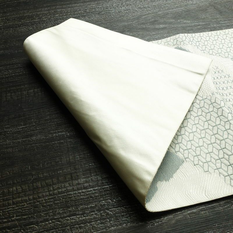 名古屋帯 六通柄 正絹 古典柄 名古屋仕立て なごや帯 リサイクル帯 帯 白_画像9