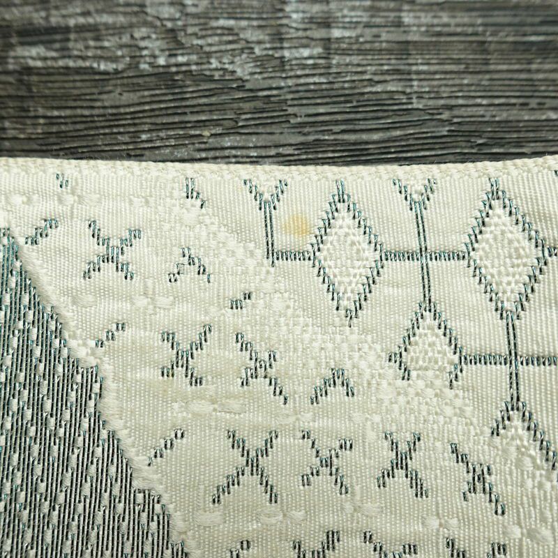 名古屋帯 六通柄 正絹 古典柄 名古屋仕立て なごや帯 リサイクル帯 帯 白_画像14