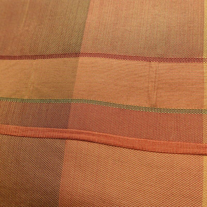 名古屋帯 六通柄 正絹 縞柄・線柄 名古屋仕立て なごや帯 リサイクル帯 帯 モダン 橙_画像3