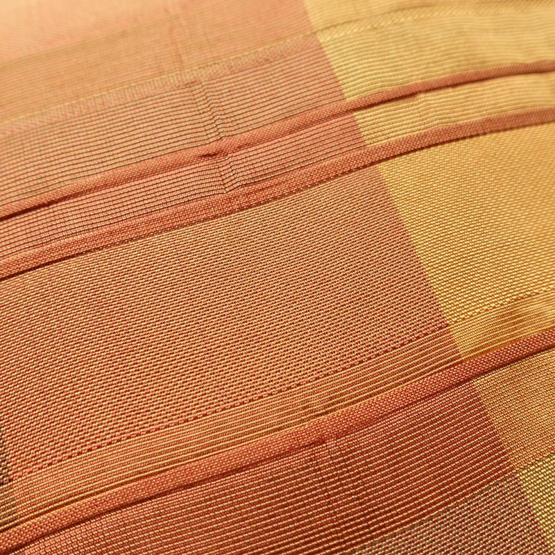 名古屋帯 六通柄 正絹 縞柄・線柄 名古屋仕立て なごや帯 リサイクル帯 帯 モダン 橙_画像4