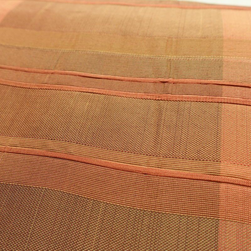 名古屋帯 六通柄 正絹 縞柄・線柄 名古屋仕立て なごや帯 リサイクル帯 帯 モダン 橙_画像5