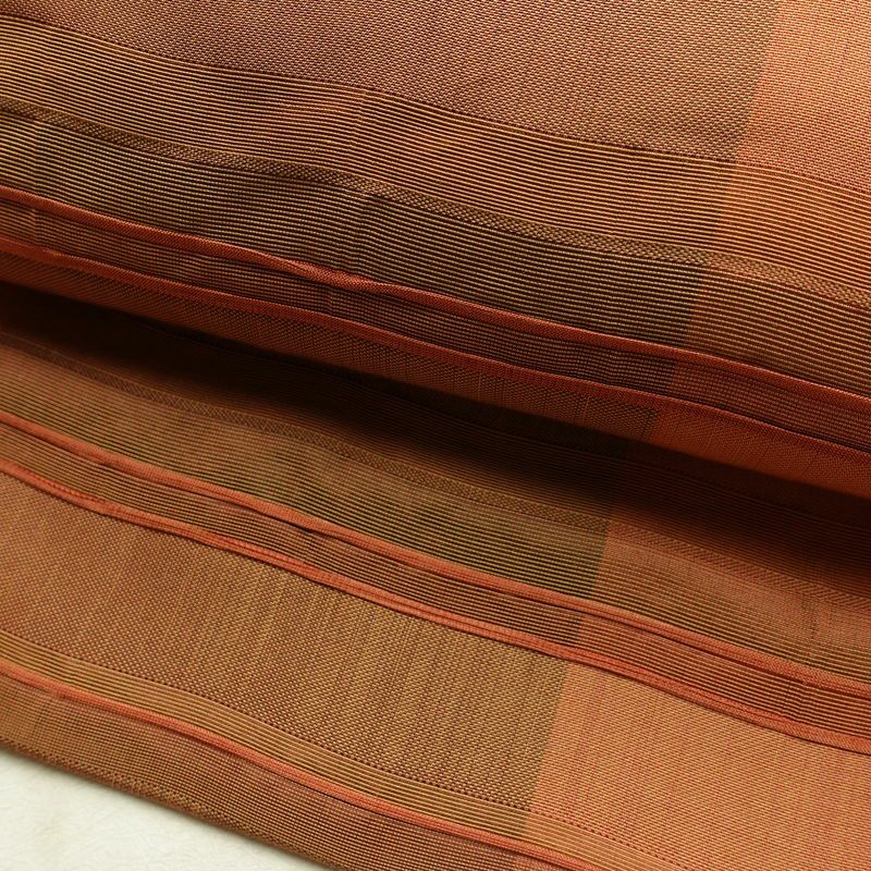 名古屋帯 六通柄 正絹 縞柄・線柄 名古屋仕立て なごや帯 リサイクル帯 帯 モダン 橙_画像8