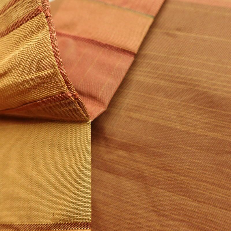 名古屋帯 六通柄 正絹 縞柄・線柄 名古屋仕立て なごや帯 リサイクル帯 帯 モダン 橙_画像20