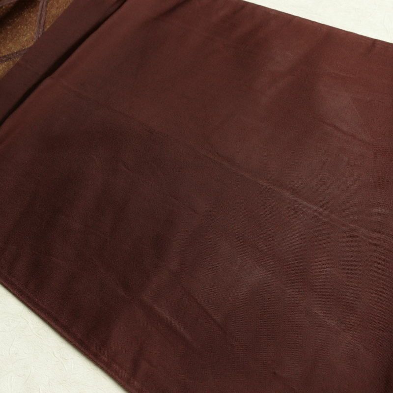 名古屋帯 太鼓柄 正絹 亀甲柄 通し仕立て なごや帯 リサイクル帯 帯 青海波 引箔 茶_画像18