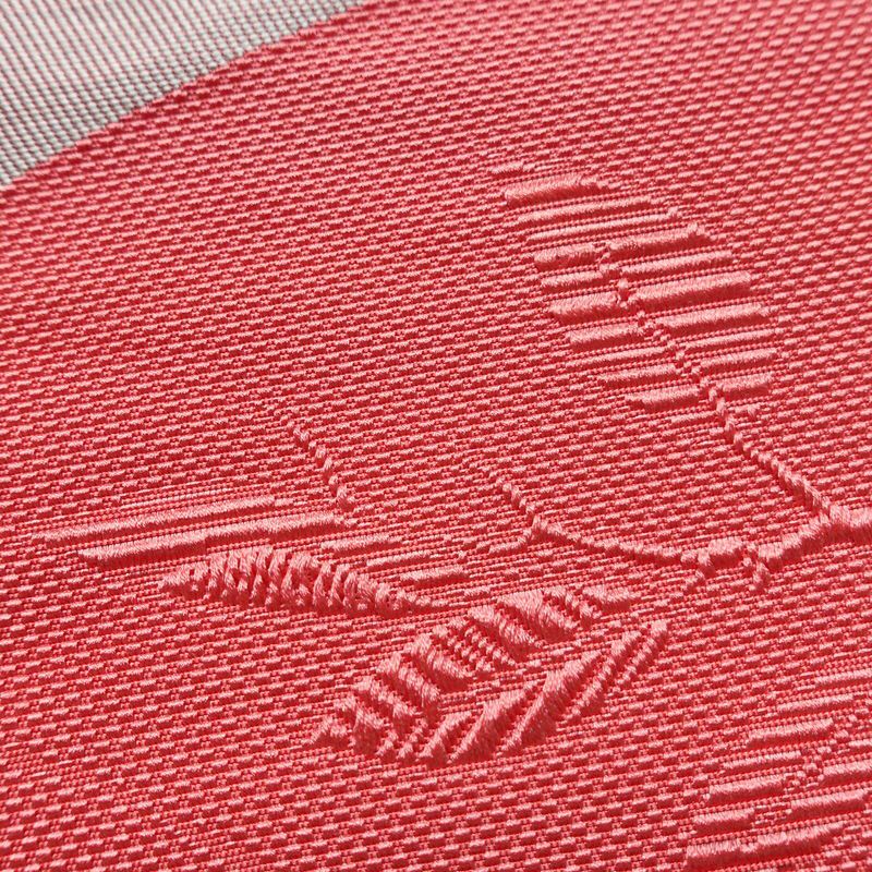 名古屋帯 六通柄 良品 正絹 木の葉・植物柄 名古屋仕立て なごや帯 リサイクル帯 帯 柿 ピンク_画像4