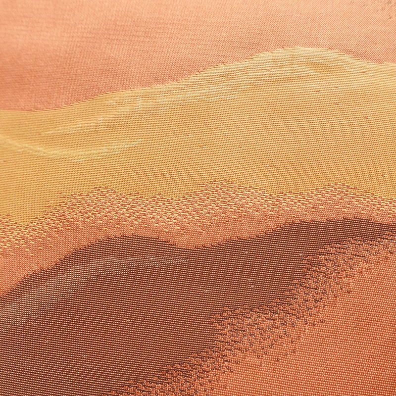 名古屋帯 六通柄 ふくれ織 正絹 幾何学柄・抽象柄 名古屋仕立て なごや帯 リサイクル帯 帯 橙_画像3