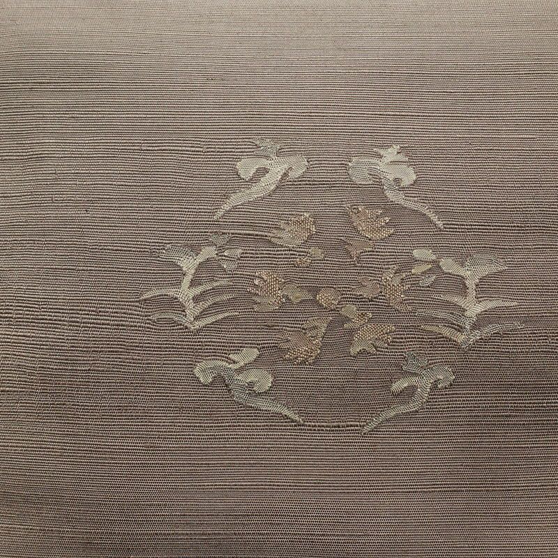 名古屋帯 太鼓柄 正絹 通し仕立て なごや帯 リサイクル帯 帯 シンプル 小豆・エンジ_画像2