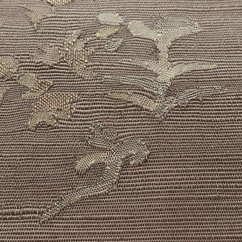 名古屋帯 太鼓柄 正絹 通し仕立て なごや帯 リサイクル帯 帯 シンプル 小豆・エンジ_画像4