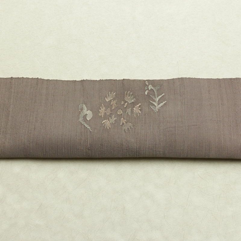 名古屋帯 太鼓柄 正絹 通し仕立て なごや帯 リサイクル帯 帯 シンプル 小豆・エンジ_画像16