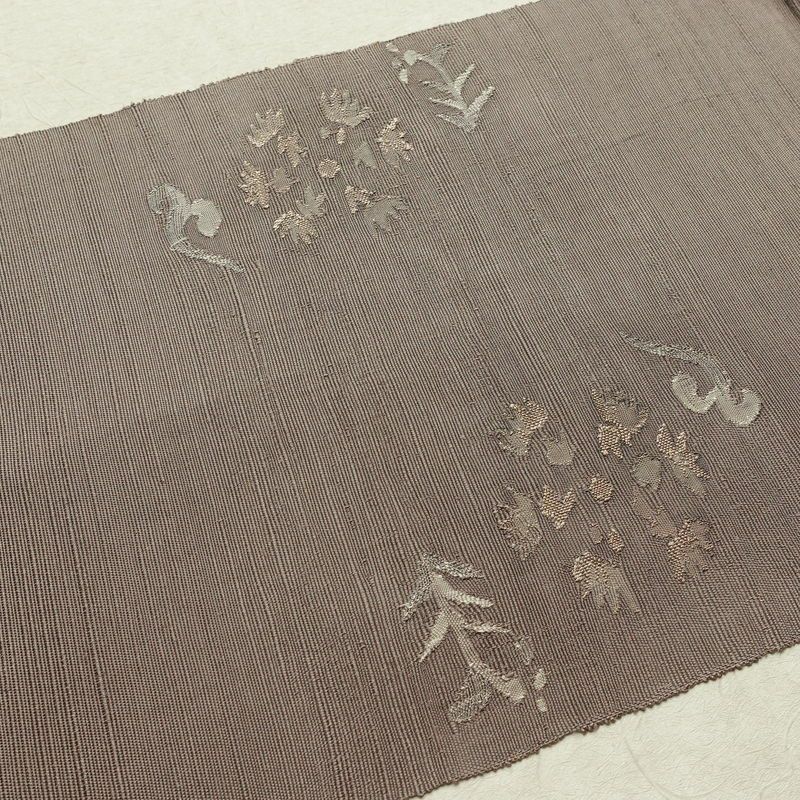 名古屋帯 太鼓柄 正絹 通し仕立て なごや帯 リサイクル帯 帯 シンプル 小豆・エンジ_画像17