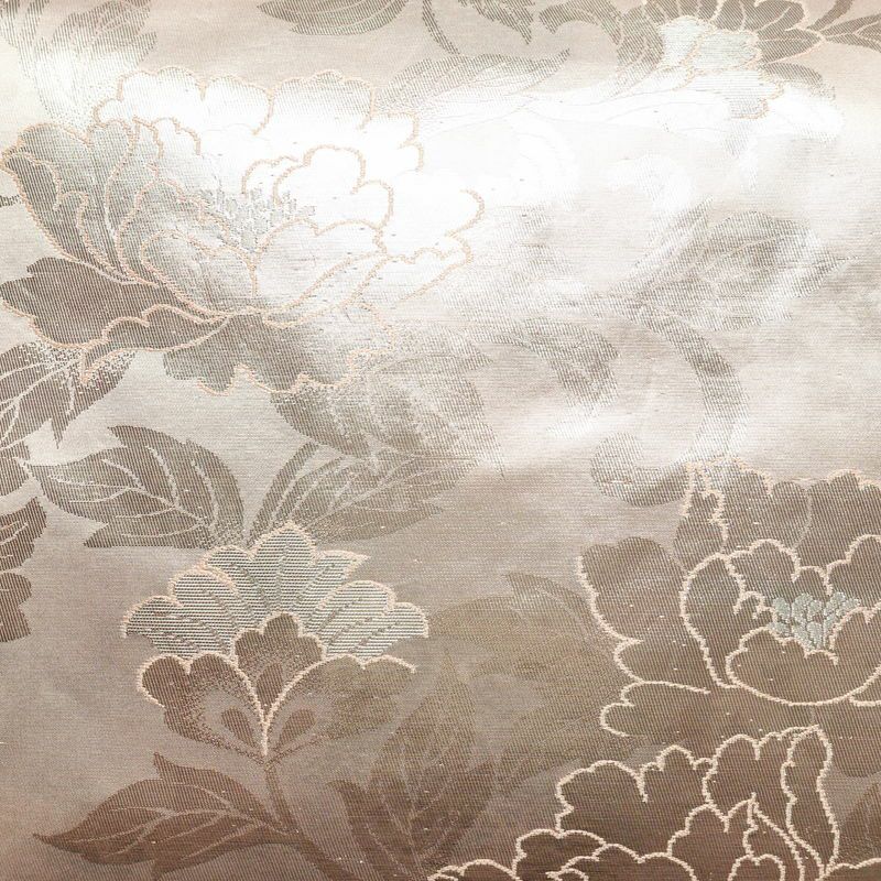 名古屋帯 六通柄 正絹 花柄 名古屋仕立て なごや帯 リサイクル帯 帯 引箔 ピンク_画像2